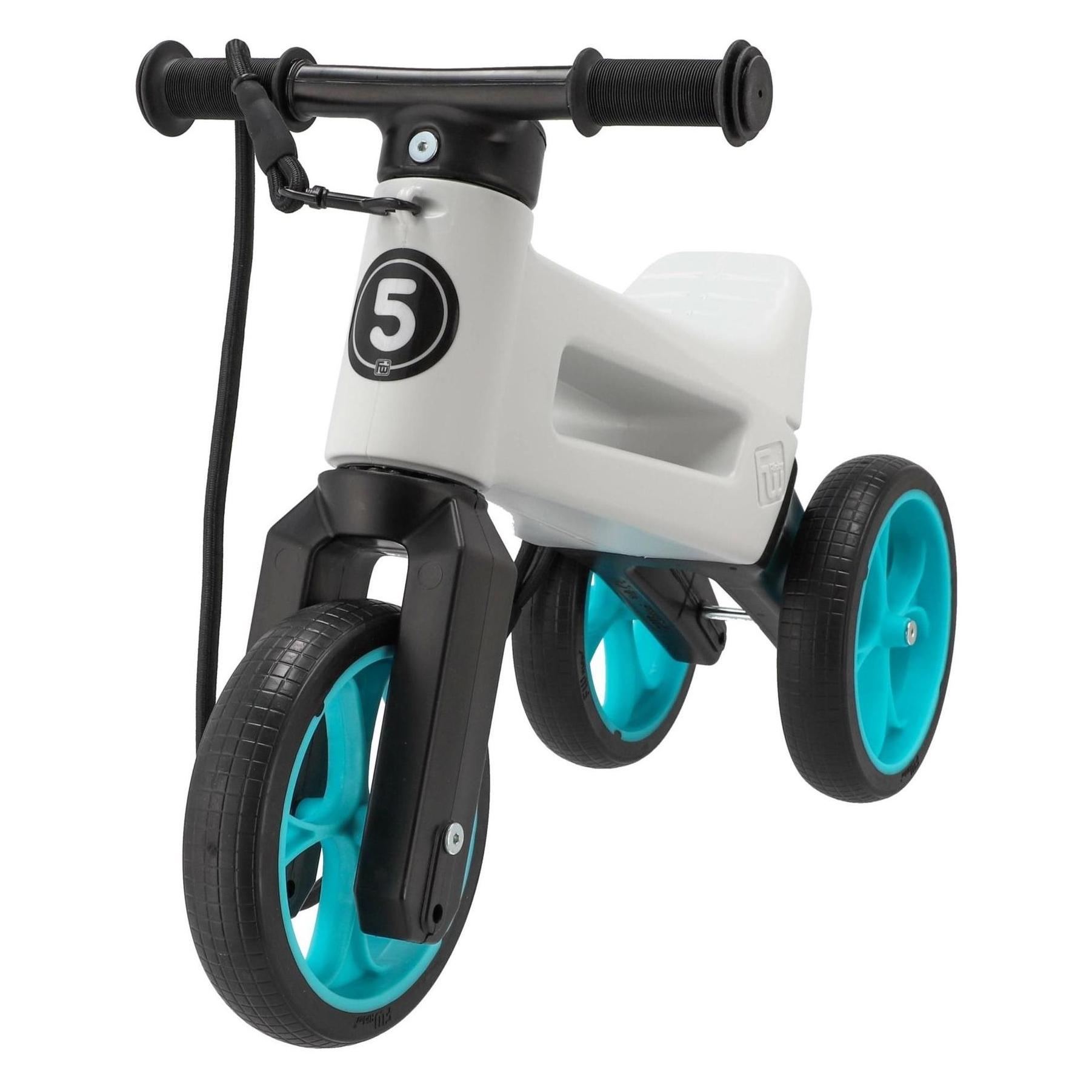 Funny Wheels Odrážedlo Rider SuperSport bílo-tyrkysová, v krabici / 2v1 / nosnost 25 kg / 18m+ (8595557514497)