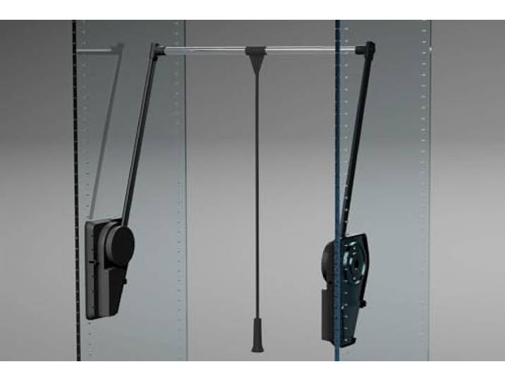 HWS Kleiderlift, Superlift, Tragkraft: 12-20kg für Schrank ohne Öldämpfer für Schrankbreiten von min. 750 mm - max. 1150 mm (Lift schwarz)