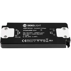 Deko-Light LED Netzgerät FLAT, CV, UT24V/20W, IP20, schaltbar, schwarz / grau D-862234