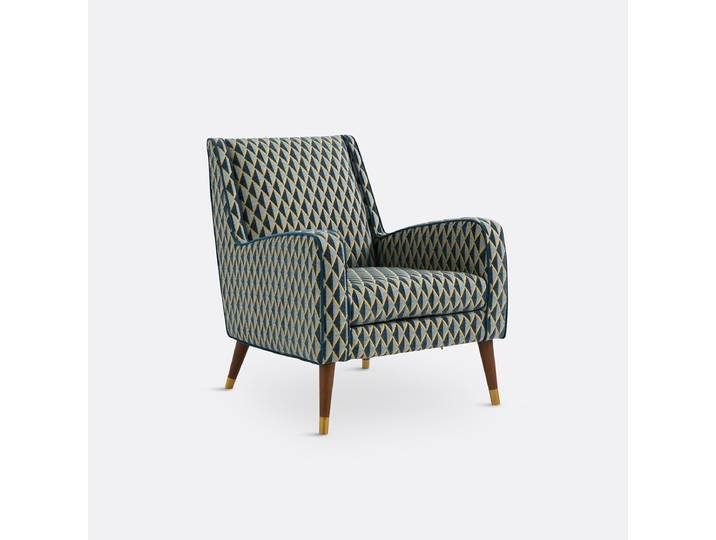 LA REDOUTE Fauteuil, en velours, (Y) 1 Place Bleu,Vert