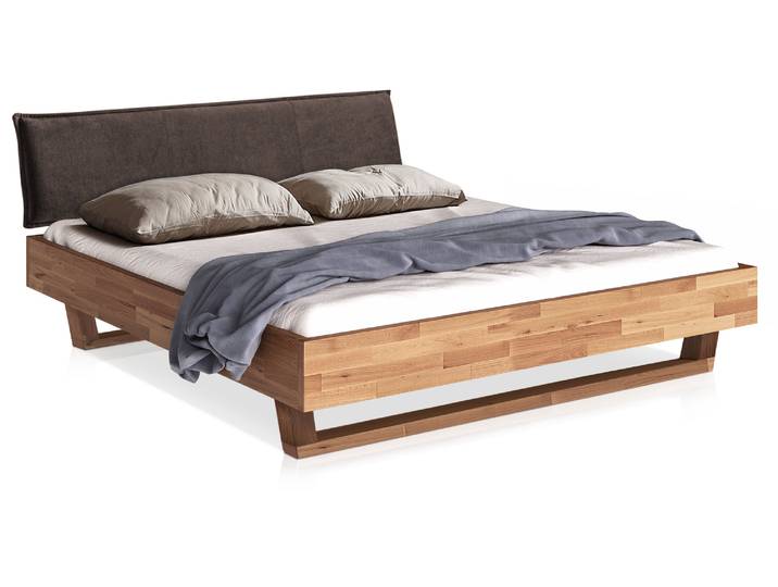 LÖWEN Holz-Kufenbett mit Polsterkopfteil, Material Massivholz
