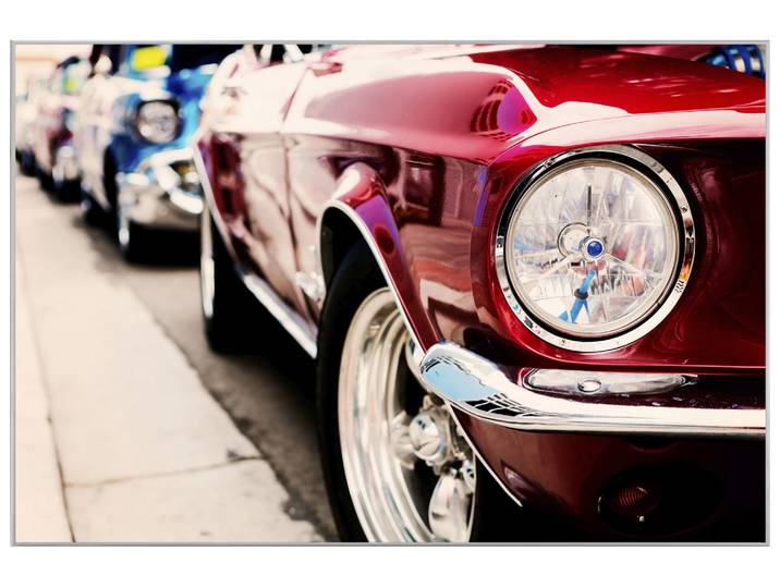Bild mit Rahmen Roter Oldtimer image LAND