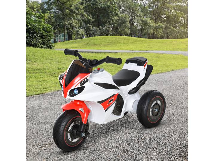HOMCOM Moto Enfant Musique Rouge Blanc