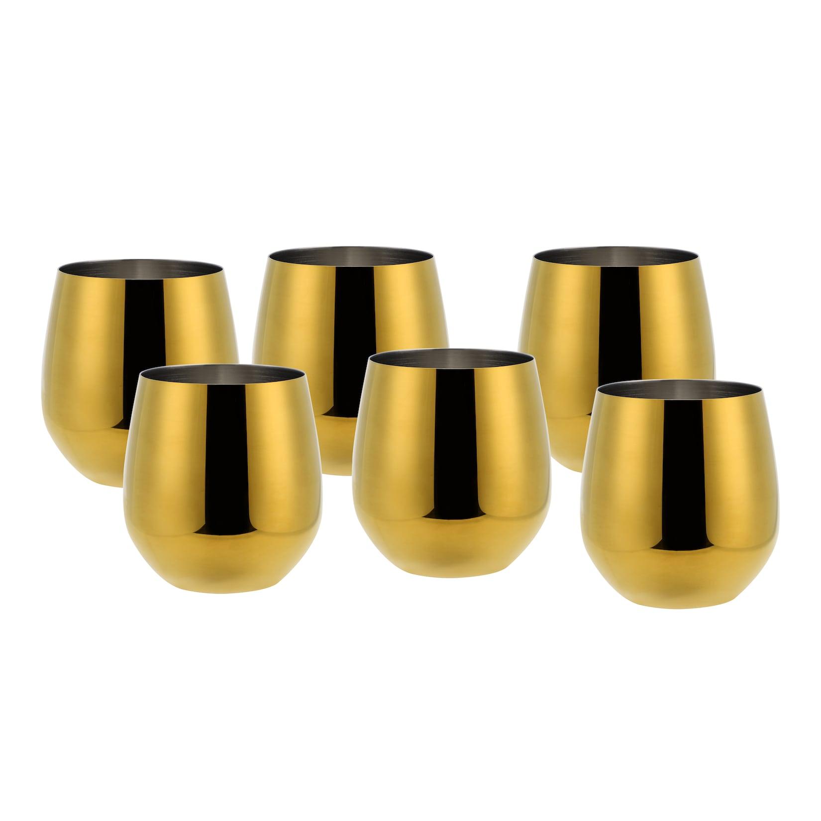 ECHTWERK Weinglas Set, 6-teilig, Edelstahl Weinkelche, 500 ml
