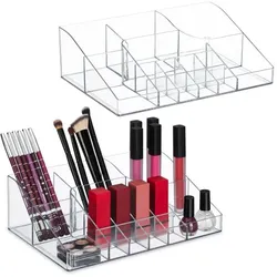 Relaxdays Make Up Organizer 2er Set Transparent