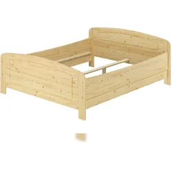 Erst-Holz Extra hohes Holzbett 160x200 Massivholzbett Kiefer Zubehör wählbar V-60.44-16 Rollrost inkl.