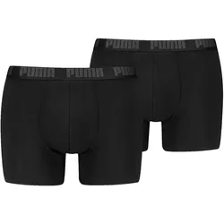 PUMA Herren Boxershorts, 2er Pack -  Everyday Basic Boxers 2P, Cotton Stretch, einfarbig Schwarz / L