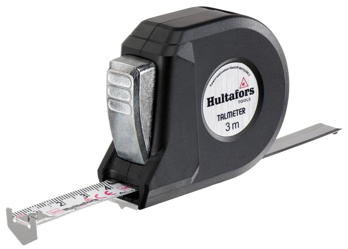 Hultafors Rolbandmaat met ABS-behuizing en meetlip, lengte 3 meter, breedte 16 mm