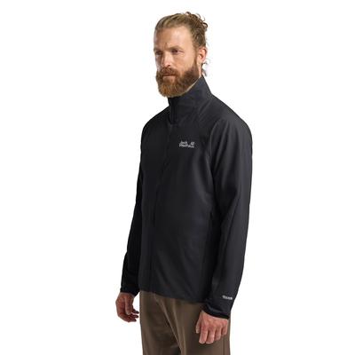 Outdoorjacke JACK WOLFSKIN "PRELIGHT STRIDE JKT M", Herren, Gr. M (50), schwarz, Obermaterial: 100% POLYESTER. Futter: 100% POLYESTER, Jacken Outdoorjacke, mit UV-Schutz, windabweisend, leicht verstaubar
