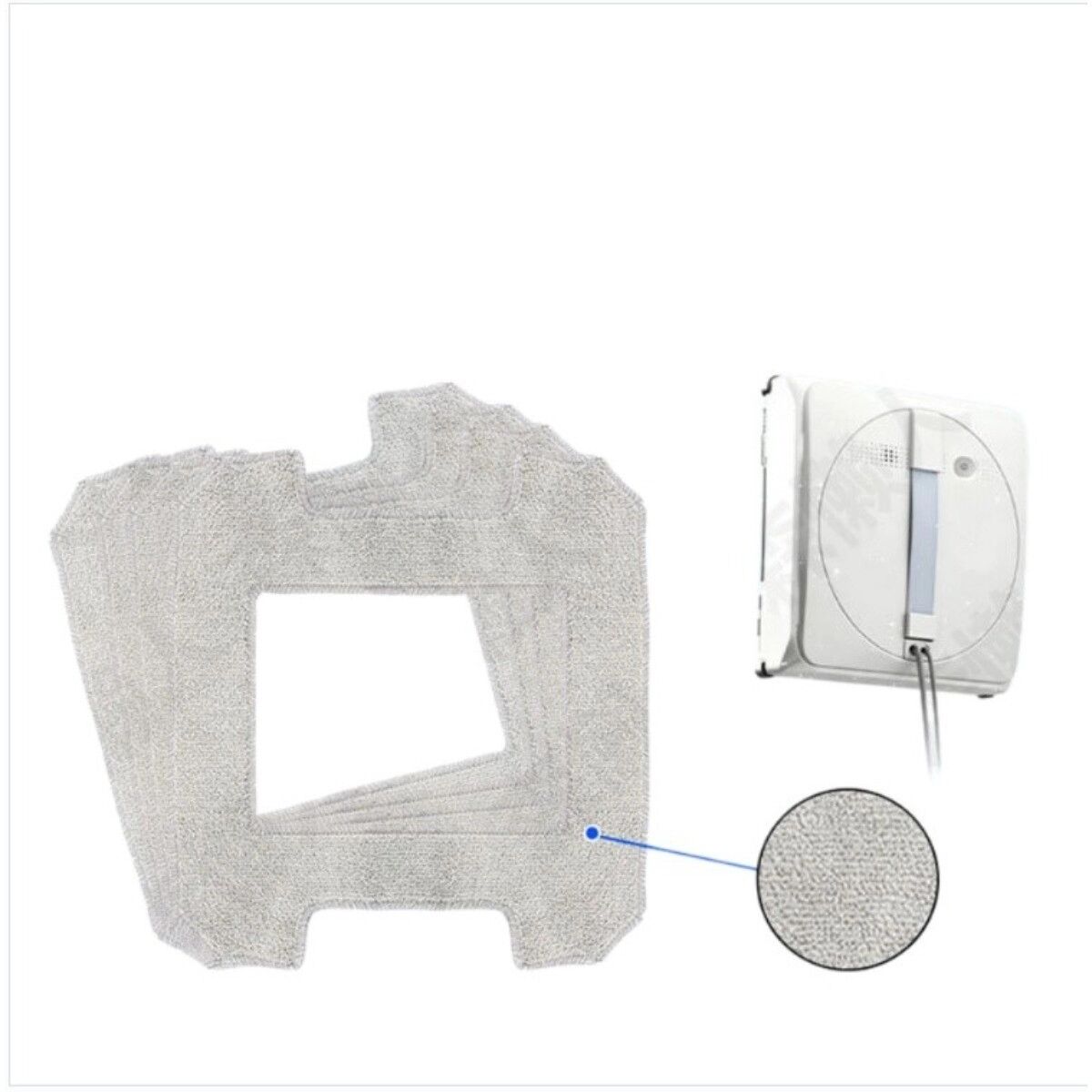 INF Chiffons de nettoyage de rechange (lot de 4) compatibles avec Ecovacs WINBOT Mini - chiffons en fibre gris, 21.6cm x 21cm