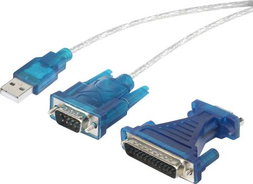 Renkforce USB 1.1 Adapter [1x D-SUB-Stecker 9pol., D-SUB-Stecker 25pol. - 1x USB 1.1 Stecker A] 40.00cm vergoldete Steckkontakte