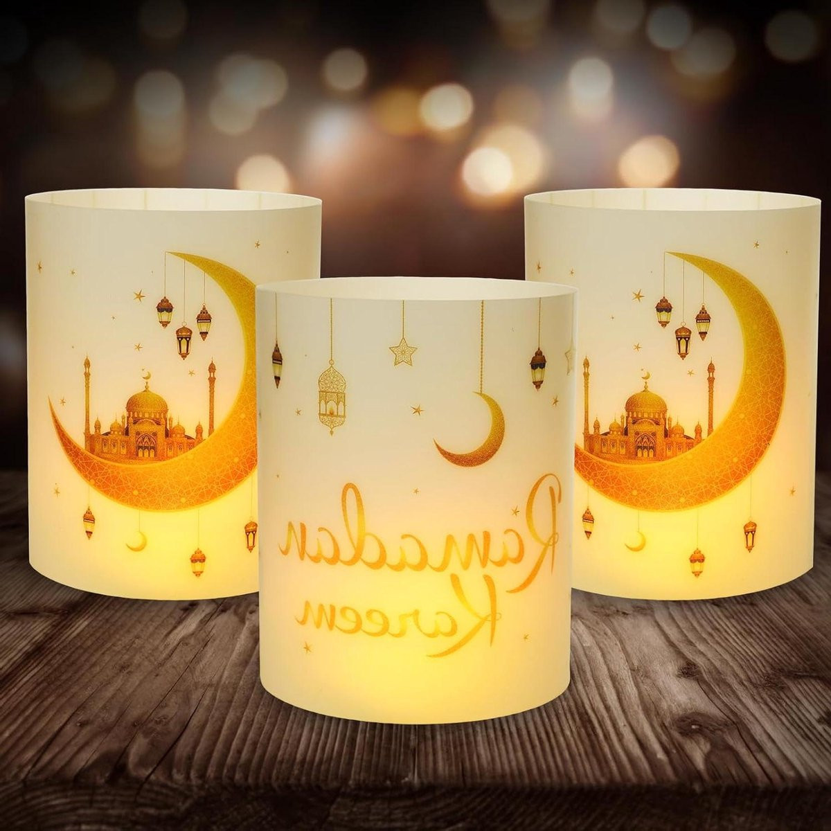 Ramadan Windlicht met Islamitische Motieven voor Tafeldecoratie, 27 x 10 cm