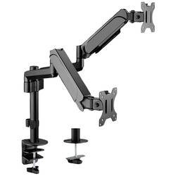 VALUE Dual LCD-Arm Trägerstange, 4 Gelenke, Tischmontage, 17-32 Zoll, bis 2x 9 kg 17.99.1182