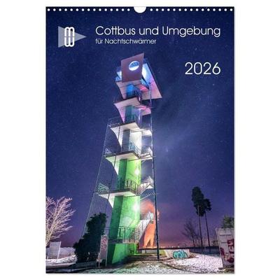 Cottbus und Umgebung für Nachtschwärmer (Wandkalender 2026 DIN A3 hoch), CALVENDO Monatskalender