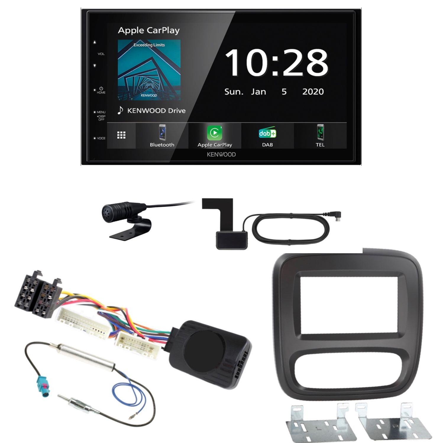 Kenwood DMX5020DABS Bluetooth Autoradio MP3 DAB+ Einbauset für Opel Vivaro B