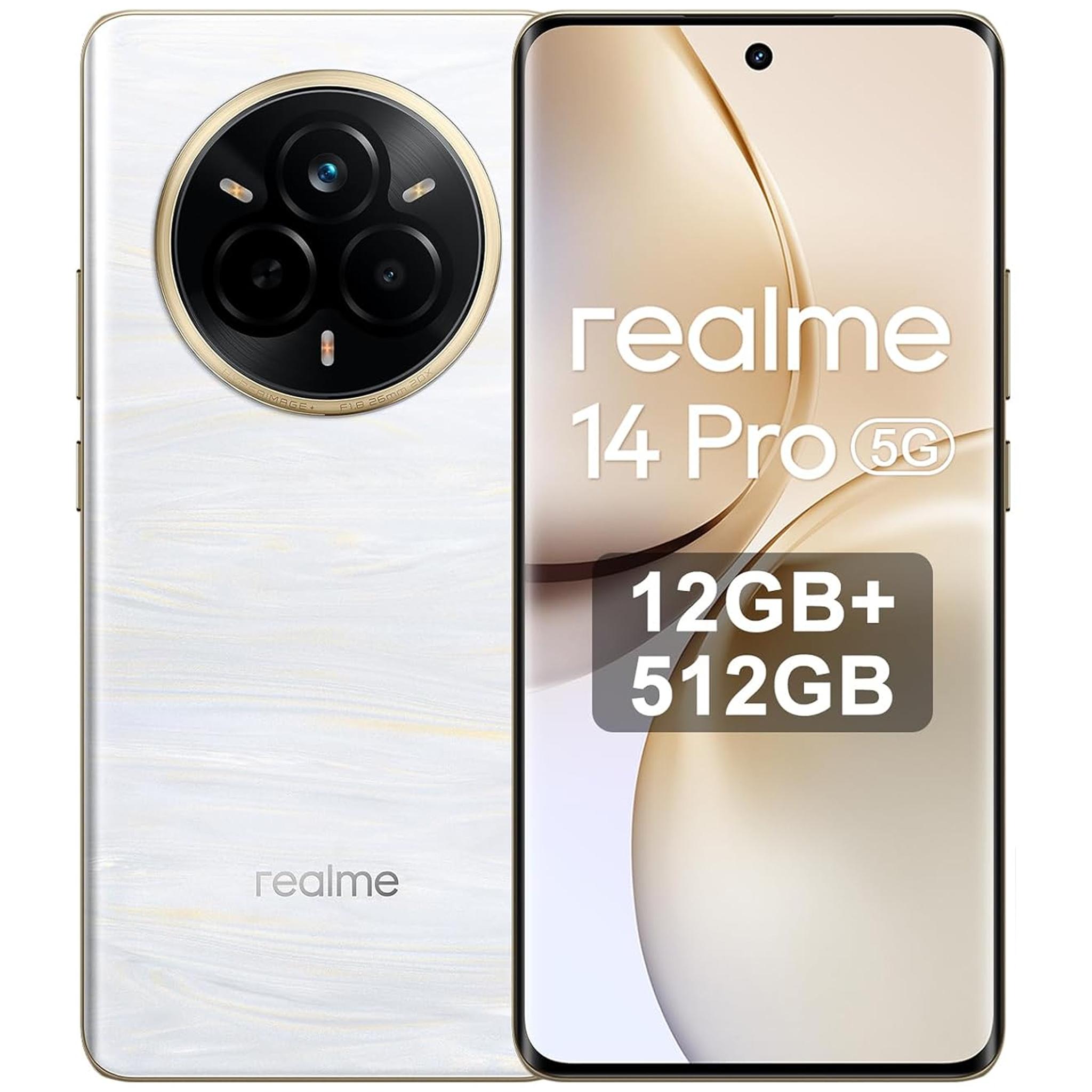 realme 14 pro 5G 512GB ROM/12GB RAM 6,77'' 120Hz 6000mAh 50MP Handy, Weiß