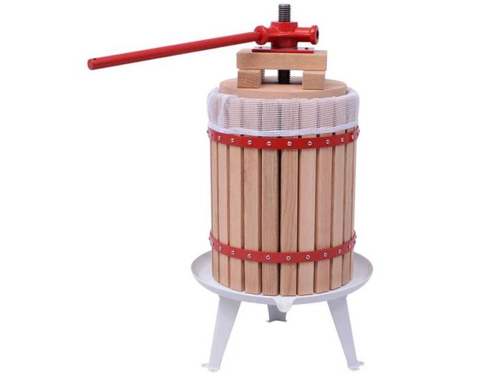 vidaXL Obstpresse Obst- und Weinpresse 18 L, Holz