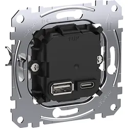 Merten USB-Ladeeinsatz Typ A+C mit Power-Delivery-T MEG4366-0120