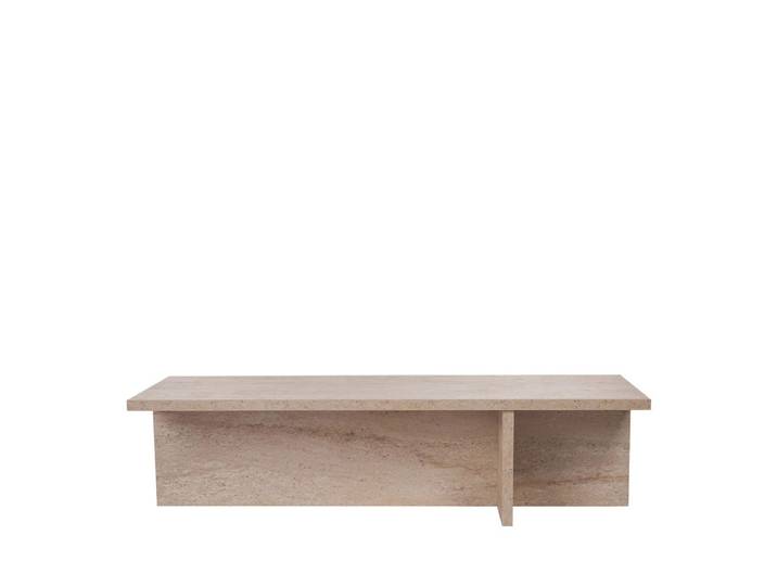 Table basse effet travertin 120x45cm - beige
