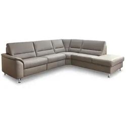 ComfortPlan Ecksofa Liverpool Leder Grau Granit