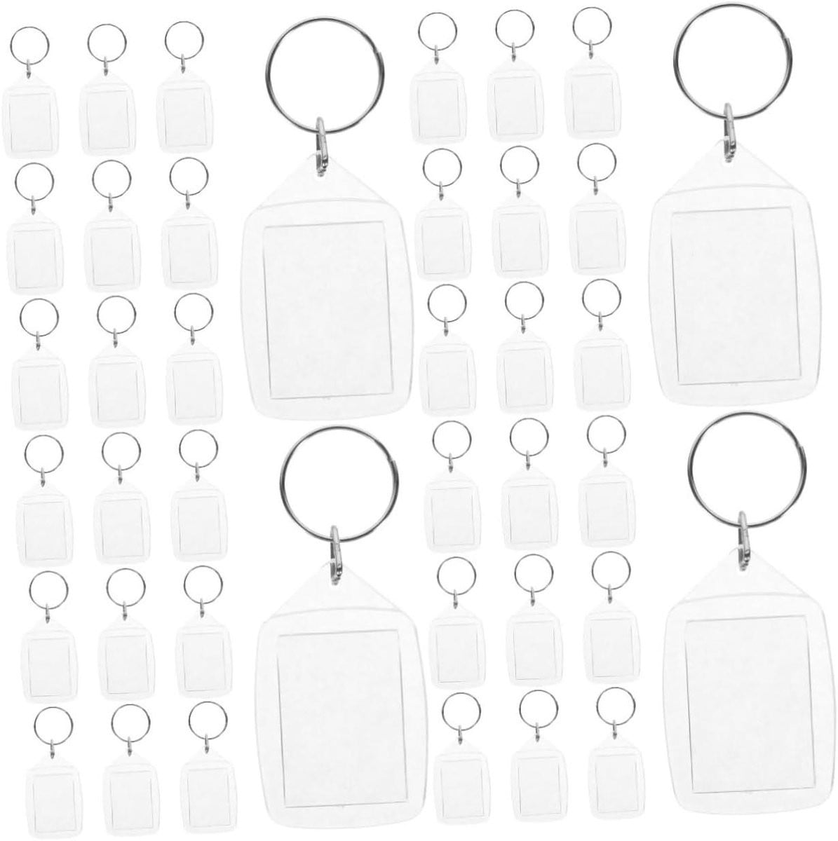Set van 40 persoonlijke DIY foto sleutelhangers in assorti kleuren