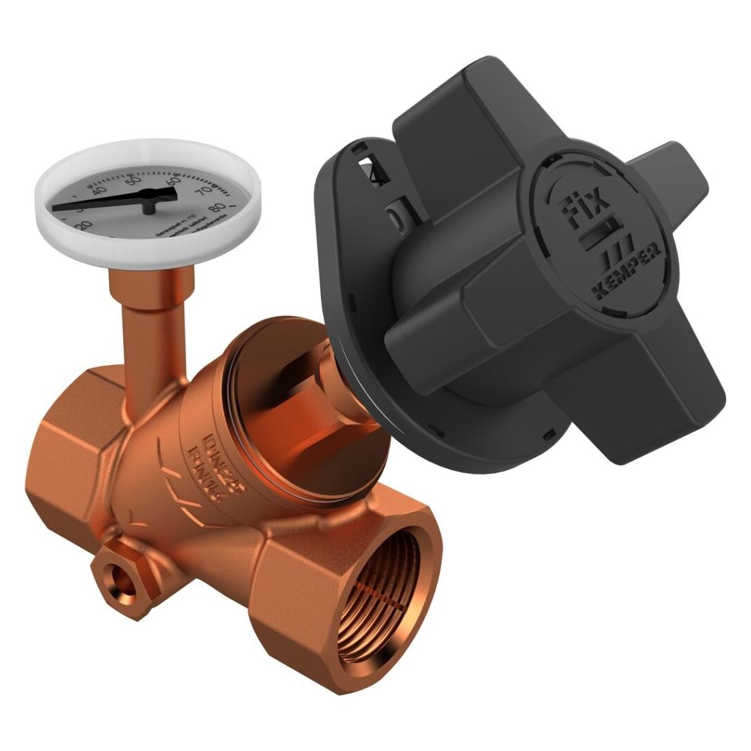 Kemper MULTI-FIX-PLUS manuelles Zirkulations-Regulierventil, Entleerstopfen, IG, Figur 151 06, DN 15 (1510601500)