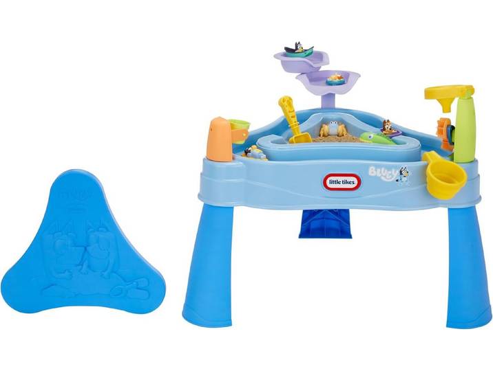 Little Tikes® Wasserspieltisch Bluey Wassertisch–Interaktiver Outdoor Spieltisch & Zubehör für Kinder, (Spielzeug-Wassertisch Set, 7-tlg., 1 Set), 2-in-1 Design, Wasserräder, Kippeimer, Lazy River, abnehmbare Beine