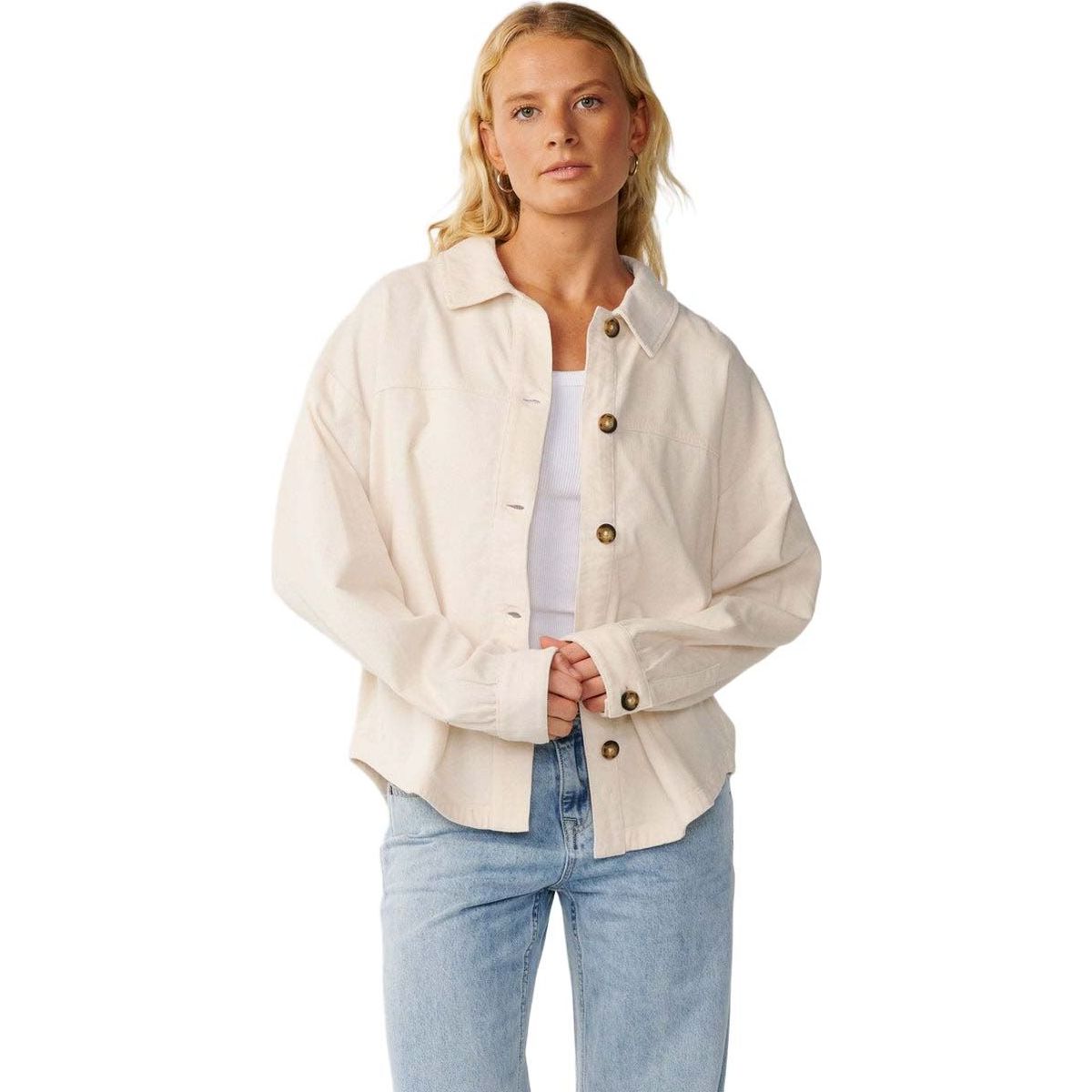 RipCurl Keepsakes Washed Cord Shirt stone (2019) XS 074WSH-2019-XS