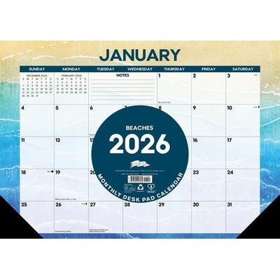 Beaches 2026 17 X 12 Small Monthly Deskpad