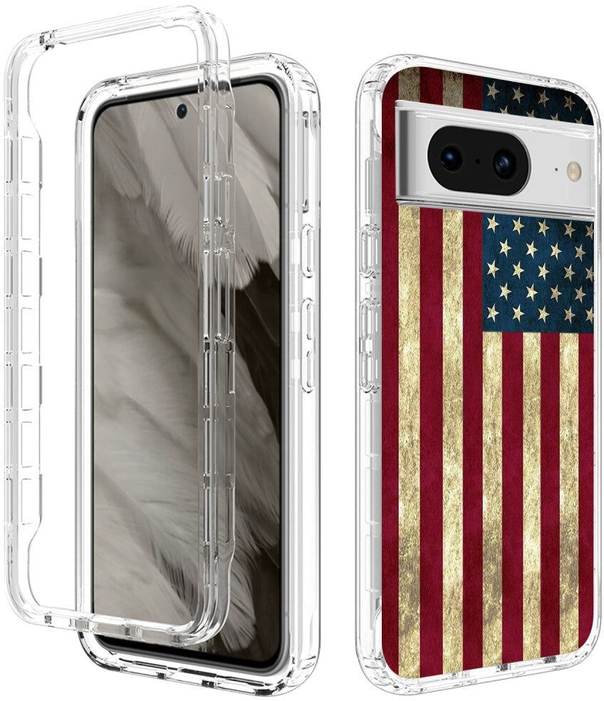 INCOVER Google Pixel 8 2-i-1 Hybrid Plastik Bagside Cover - USA