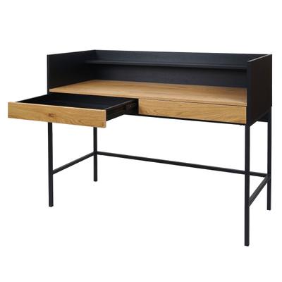 Mendler Schreibtisch HWC-J79, Bürotisch Computertisch Arbeitstisch, Schublade 120x50cm Holz Metall ~ Eiche-Optik