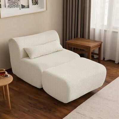 "39.4"" Corduroy Cloud Boneless Sofa Chair with No Assembly Required and Sponge and Pocket Spring Support"