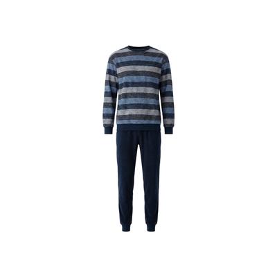 Schlafanzug HAJO "Pyjama Schlafanzug Klima-Frottee", Herren, Gr. 4XL, blau (dunkelblau), Homewear-Sets Schlafanzug