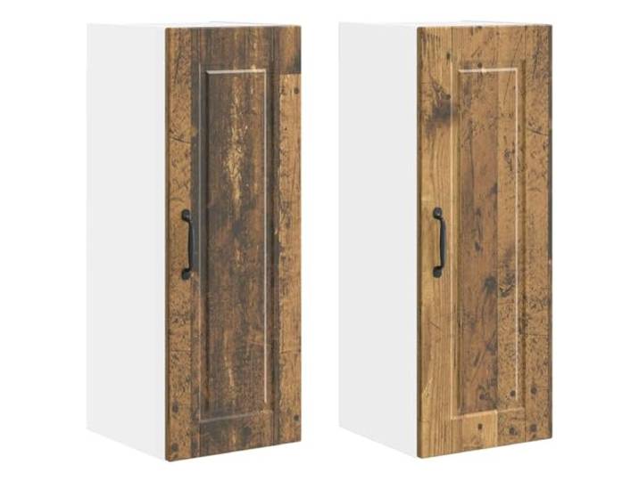 Wandschrank PORTO 2 Stk. 6 Regale 4 Türen Holzwerkstoff Altholz 30 cm Holzwerkstoff in Altholz-Optik, 6 Regale und 4 Türen, Wandmontage, Set mit 2 x Küchen-Wandschrank, für moderne Küchen