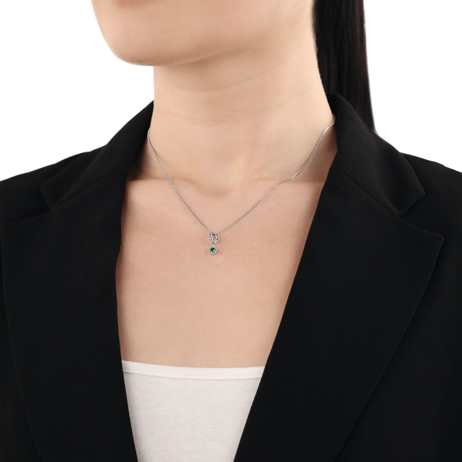 Charm-Einhänger AMOR "Geburtsstein", grün (silberfarben, smaragdgrün, smaragdgrün), Charms, Damen, Mai, Silber 925 (Sterlingsilber), Charm-Einhänger, mit Zirkonia (synth.) oder Stein (synth.)