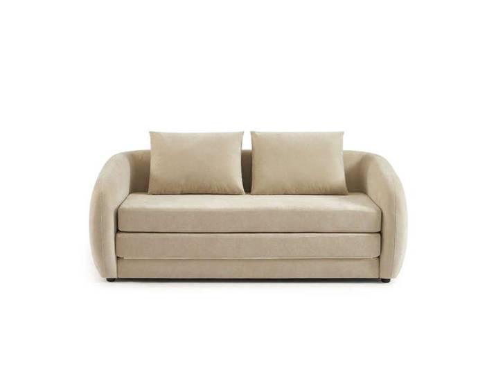 Canapé droit PAZ déplimousse 2 places tissu chenille beige