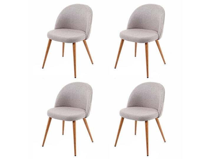 Jamb Esszimmerstuhl Hellgrau 4er-Set, Textil, 48x77x46 cm, Esszimmer, Stuhl