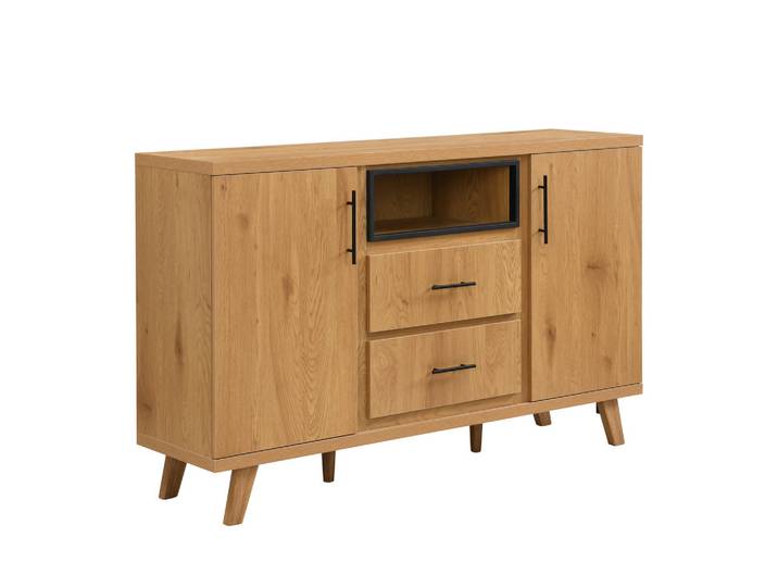 Livetastic Sideboard, Eiche, Holz, Eiche, massiv, 2 Fächer, 150x95x40 cm, stehend, Wohnzimmer, Kommoden & Sideboards, Sideboards