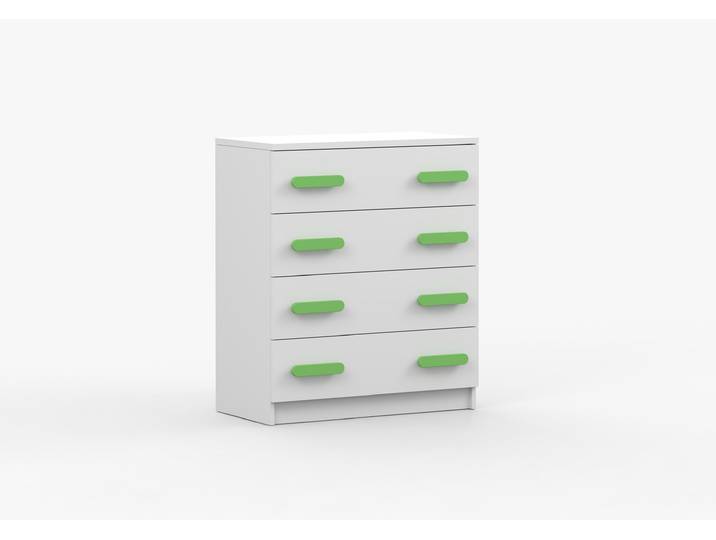 Kommode JONAS I 02 80 cm Weiß Weiß Limette