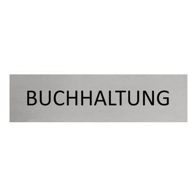 CombiCraft Aluminium Türschild Buchhaltung 165x45mm mit 3M-Tape zur Befestigung, einfache Kennzeichnung von Räumen und Bereichen