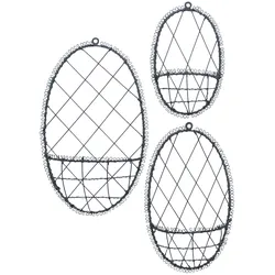 Krasilnikoff Osterei - Deko Wandkörbe 3er Set, Ø33cm/Ø27cm/ Ø14cm, schwarz