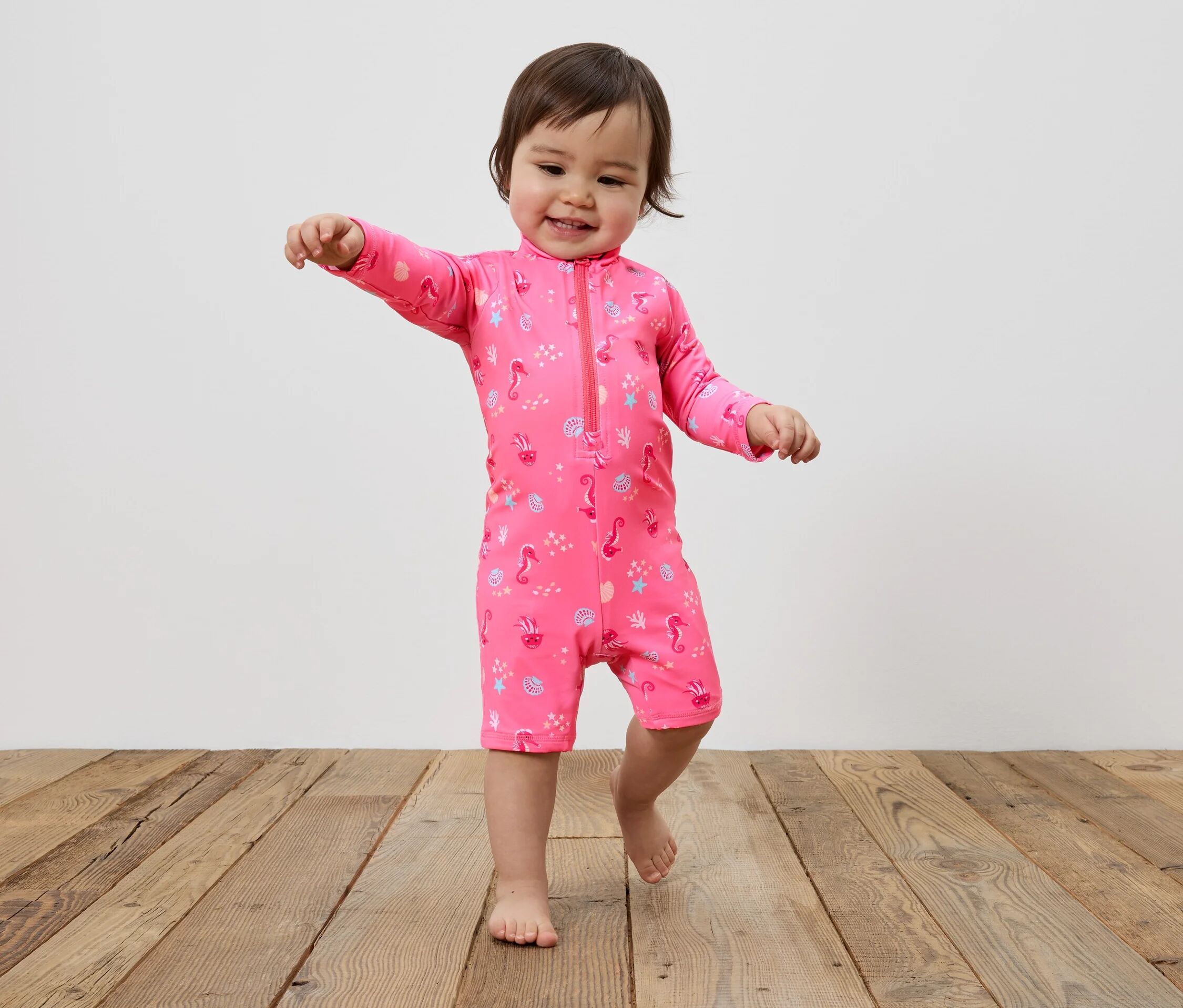 Tchibo - Baby-Einteiler mit UV-Schutzfaktor 50+ - Baby - Gr. 74/80 - pink/print