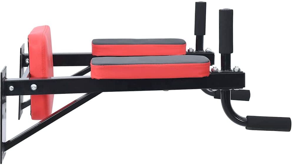 vidaXL Station de dips Noir et Rouge 72,5 x 70 x 31 cm