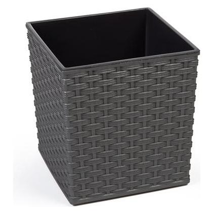 Lamela Blumentopf Rattan 596-50, Kunststoff, Ø 30 cm, grau (30 x 30 x 31 cm) (596-50)