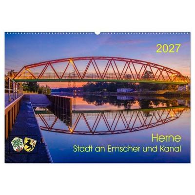 Herne: Stadt an Emscher und Kanal (Wandkalender 2027 DIN A2 quer), CALVENDO Monatskalender