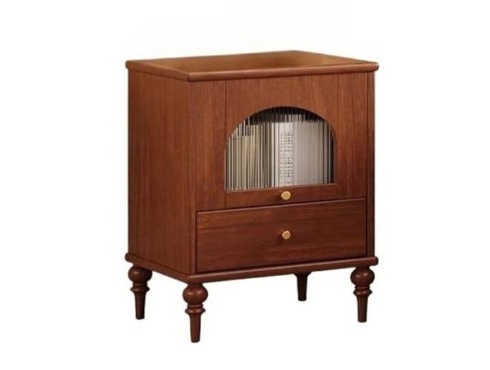 xiuling4568 Mid Century Nachttisch, Nachttische, Beistelltisch mit 2 Ebenen Stauraum, for Schlafzimmer, Wohnzimmer, Braun(Natural)