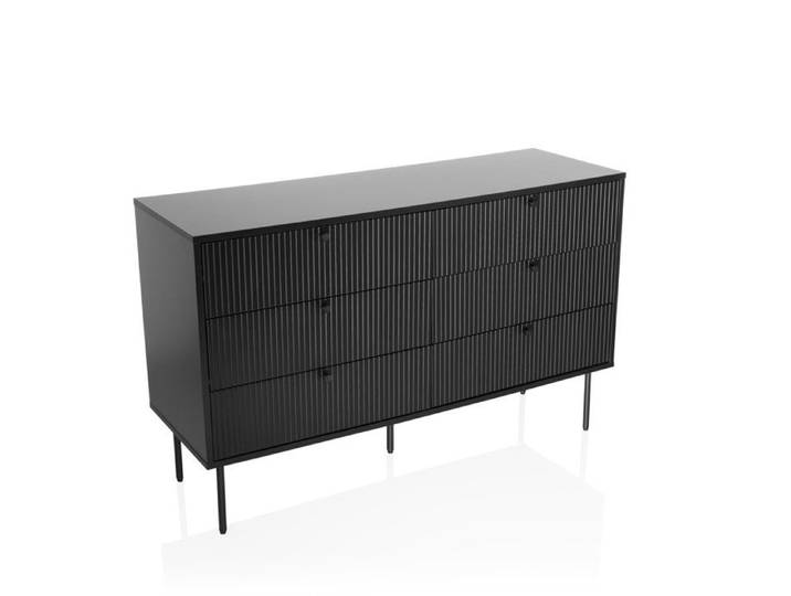 Buffet - hjh LIVING - KARBY S - Noir - Panneau de particules revêtu de mélamine