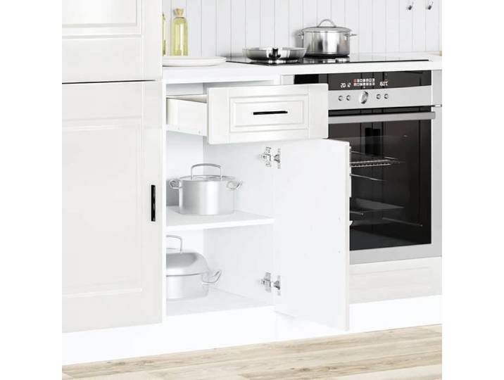 JILI*NEW Meuble cuisine rangement/Armoire de cuisine Porto blanc brillant bois ingénierie FR 1302