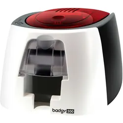 Evolis Badgy 200 (300 dpi), Etikettendrucker, Rot, Schwarz, Weiss