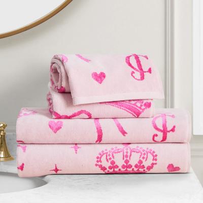 "Juicy Couture Printed Jacquard Bath Towels 4-Piece Set - 28"" x 54"" / 16"" x 26"""